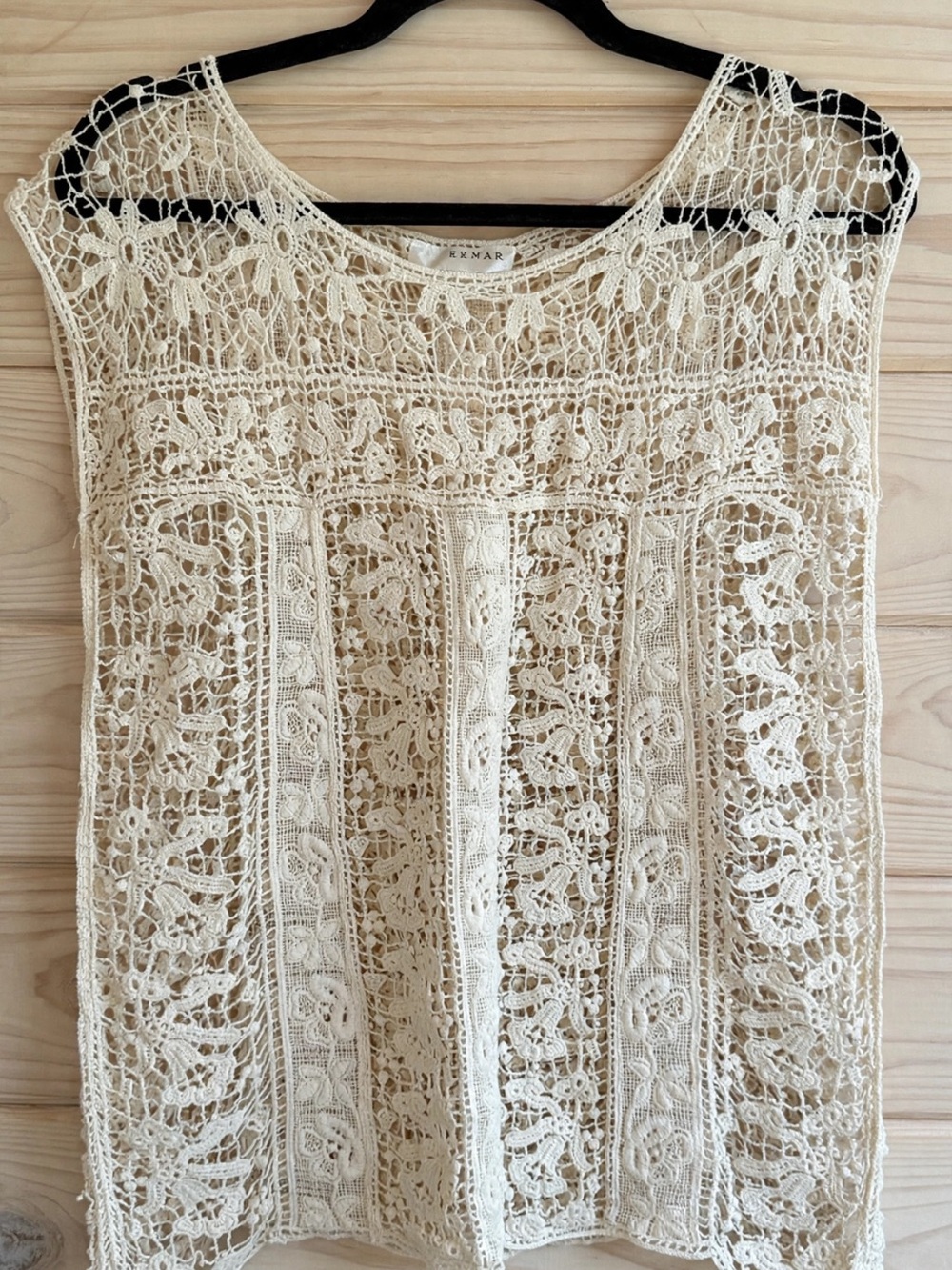 Kenar Cream Crochet Lace Boho Y2K sleeveless top size medium